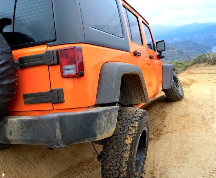 The Jeep flexing
