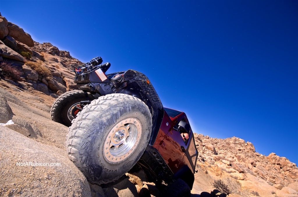 Jeep on a rock at Cougar Buttes