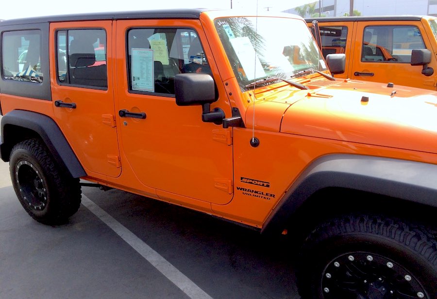 The NotaRubicon Jeep on the sales lot
