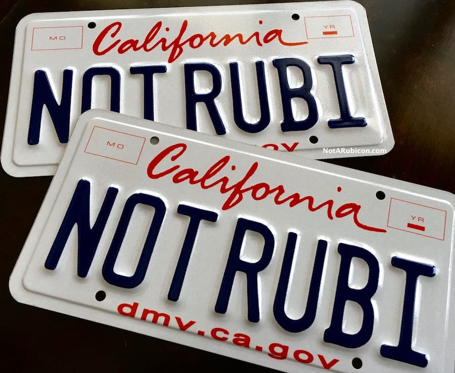 NOTRUBI California license plates