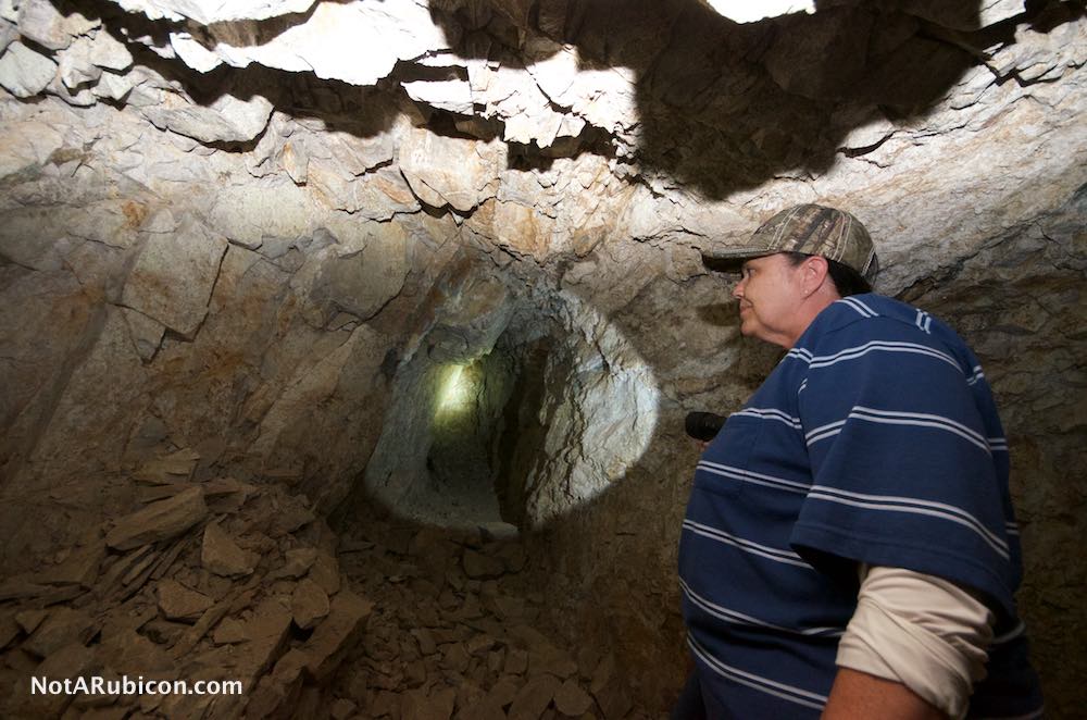 Exploring inside a mine in the Old Dale Mining District
