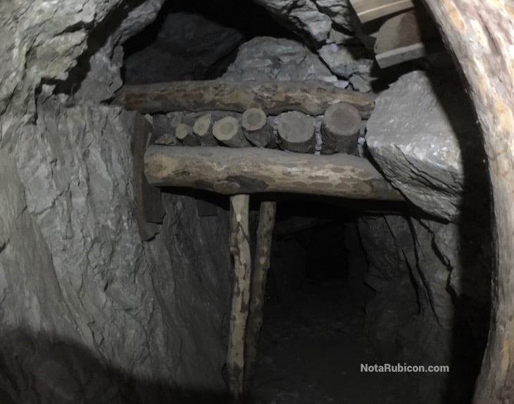 Timbers inside the Big Bear mine