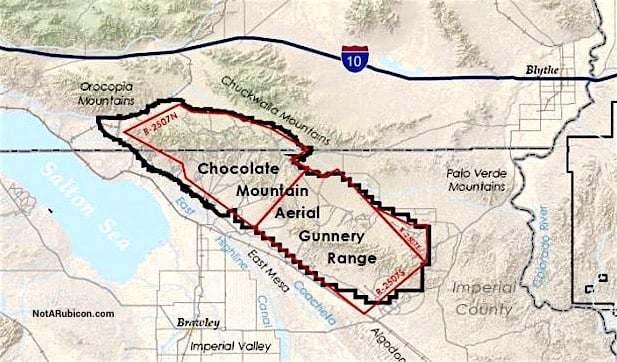 Map of the Chocolate Mountain Bombing Range