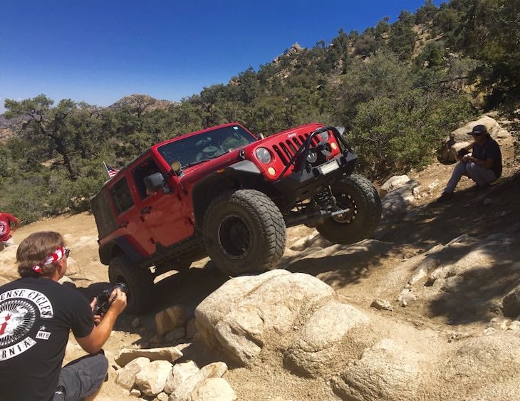 Jumpin Jill Hays in her Jeep near Heartbreak Ridge