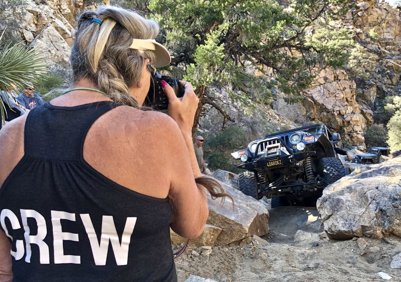 Jeep TJ trying the extra-credit spot in Mottino Wash. He didn't make it.