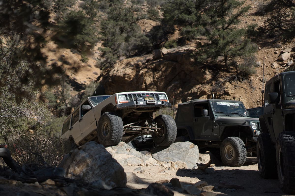 Jeep Cherokee on the rocks