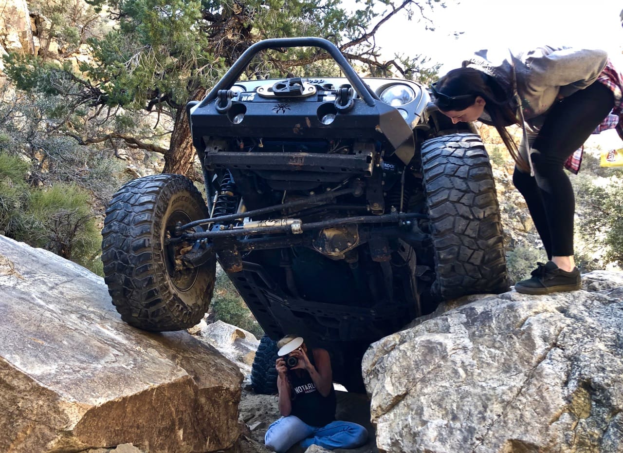 Geoff starting up the extra-credit spot in his 4-door JK. YES, he made it!